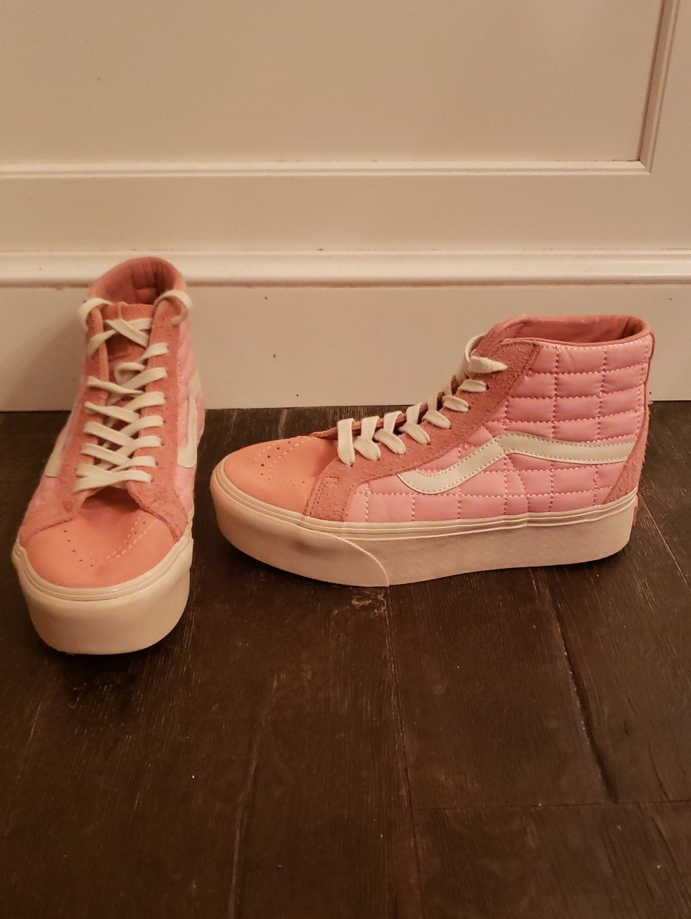 Vans Quilted Pink High-Top Platform Sneakers